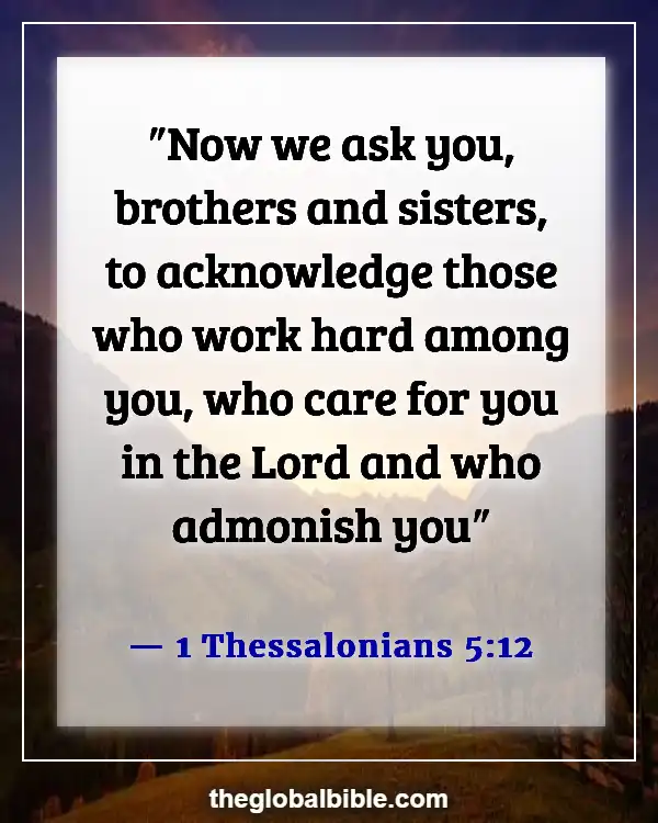 Bible Verses to Show Appreciation for a Pastor (1 Thessalonians 5:12)