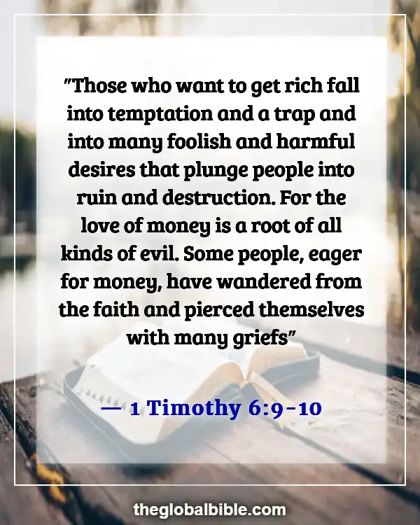 Bible Verses About Not Following The World (1 Timothy 6:9-10)