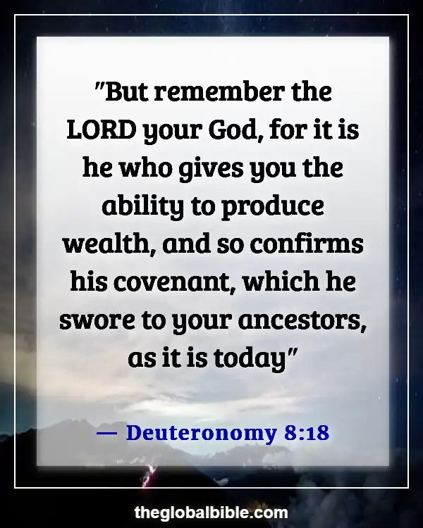 Bible Verse About Remembering What God Has Done for You (Deuteronomy 8:18)