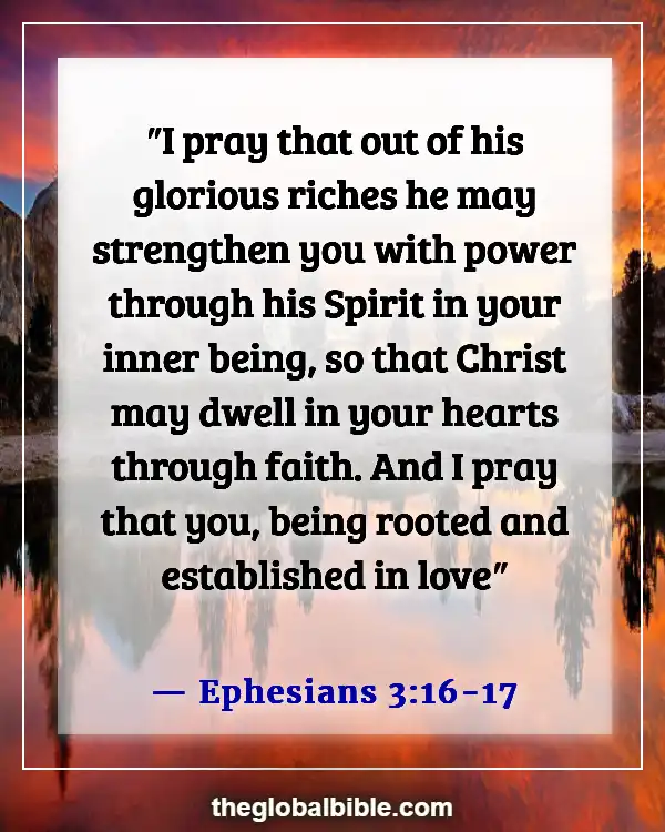 Bible Verse When God Is With You (Ephesians 3:16-17)