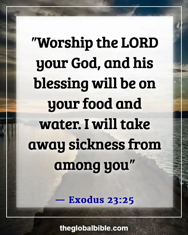 Healing Bible Scriptures for the Sick Family Member (Exodus 23:25)