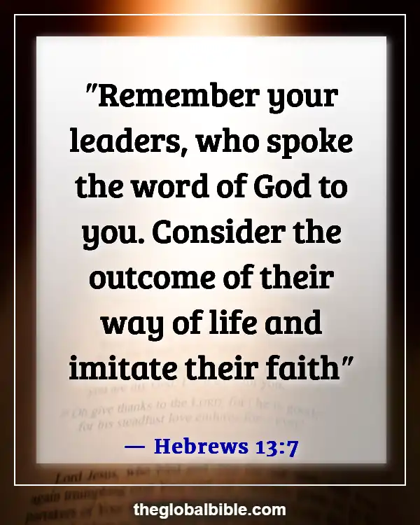 Bible Verses to Show Appreciation for a Pastor (Hebrews 13:7)