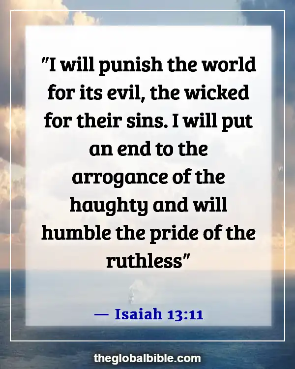 Bible Verses About the Wicked Being Punished and Crying (Isaiah 13:11)