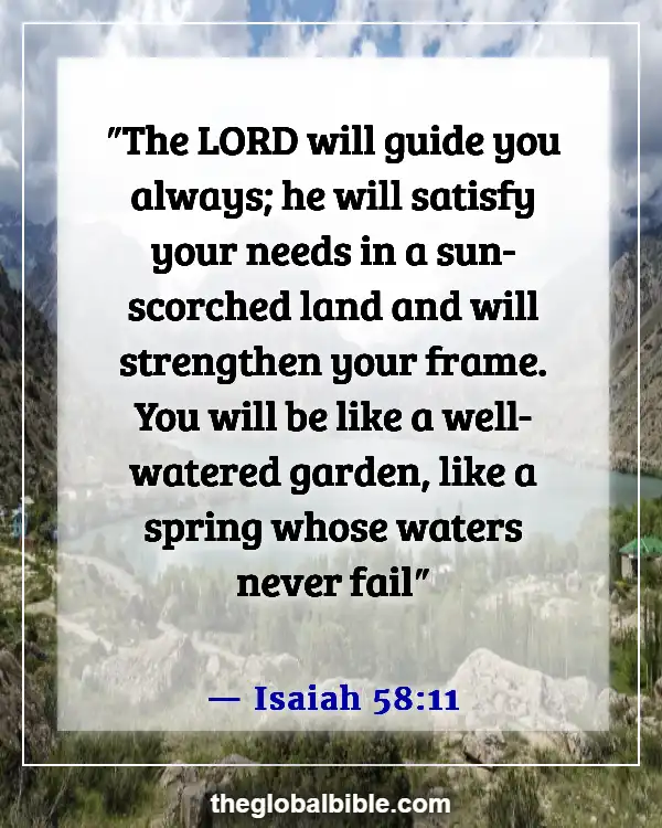 Bible Verses About God Leading Your Path (Isaiah 58:11)