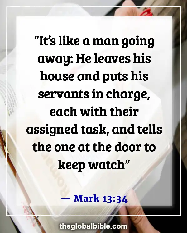 Bible Verses About Being Ready for the Coming of the Lord (Mark 13:34)