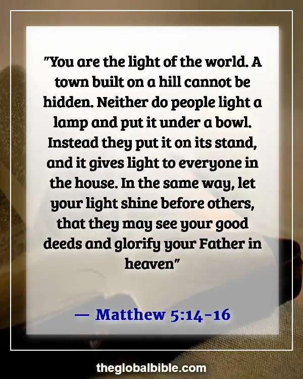 Bible Verses About Leading Others to Christ (Matthew 5:14-16)