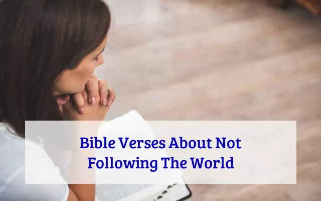 Bible Verses About Not Following The World