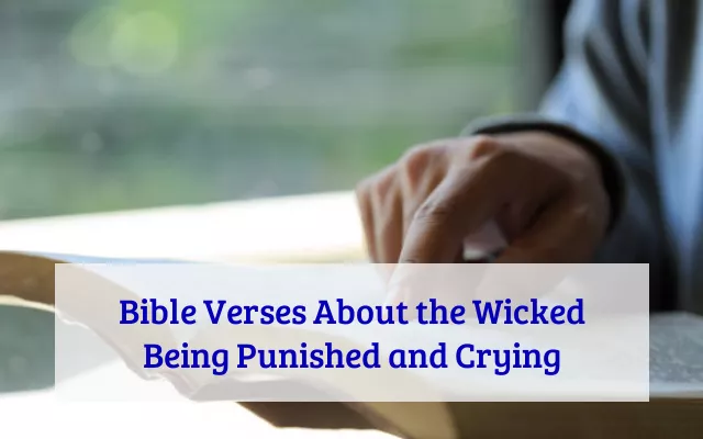 Bible Verses About the Wicked Being Punished and Crying